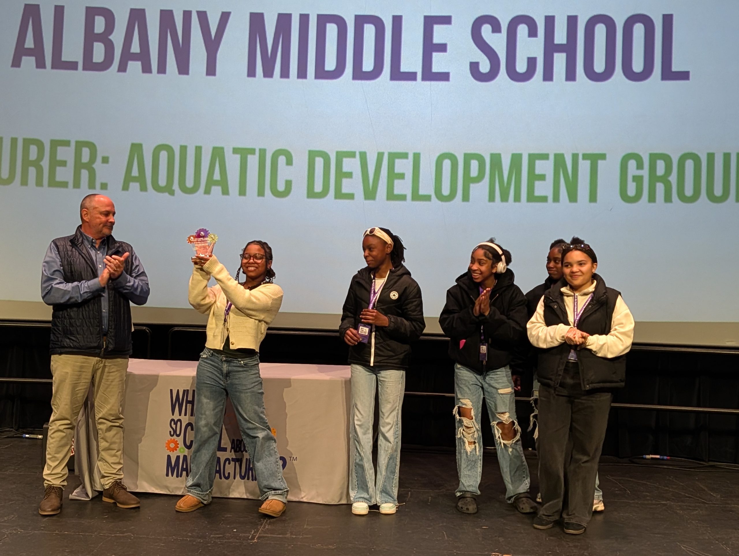 Figure 1North Albany Middle School wins the Outstanding Overall Video at CEG’s 2nd annual What’s So Cool About Manufacturing® Video Awards Show at Proctors on April 22, 2026.